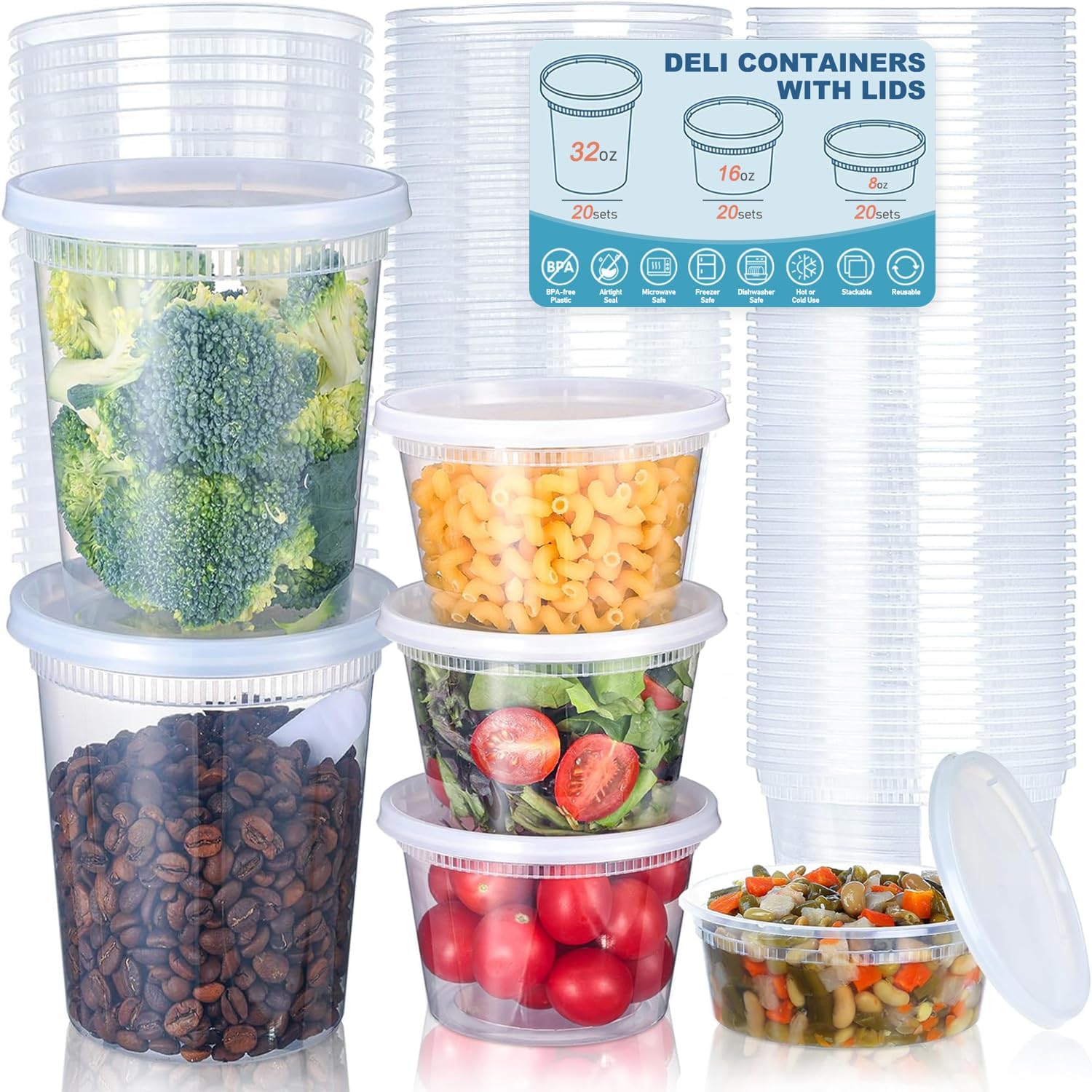 24pcs Deli Food Storage Contai - Food Storage Plastic Containers With Lids บทวิจารณ์และราคา