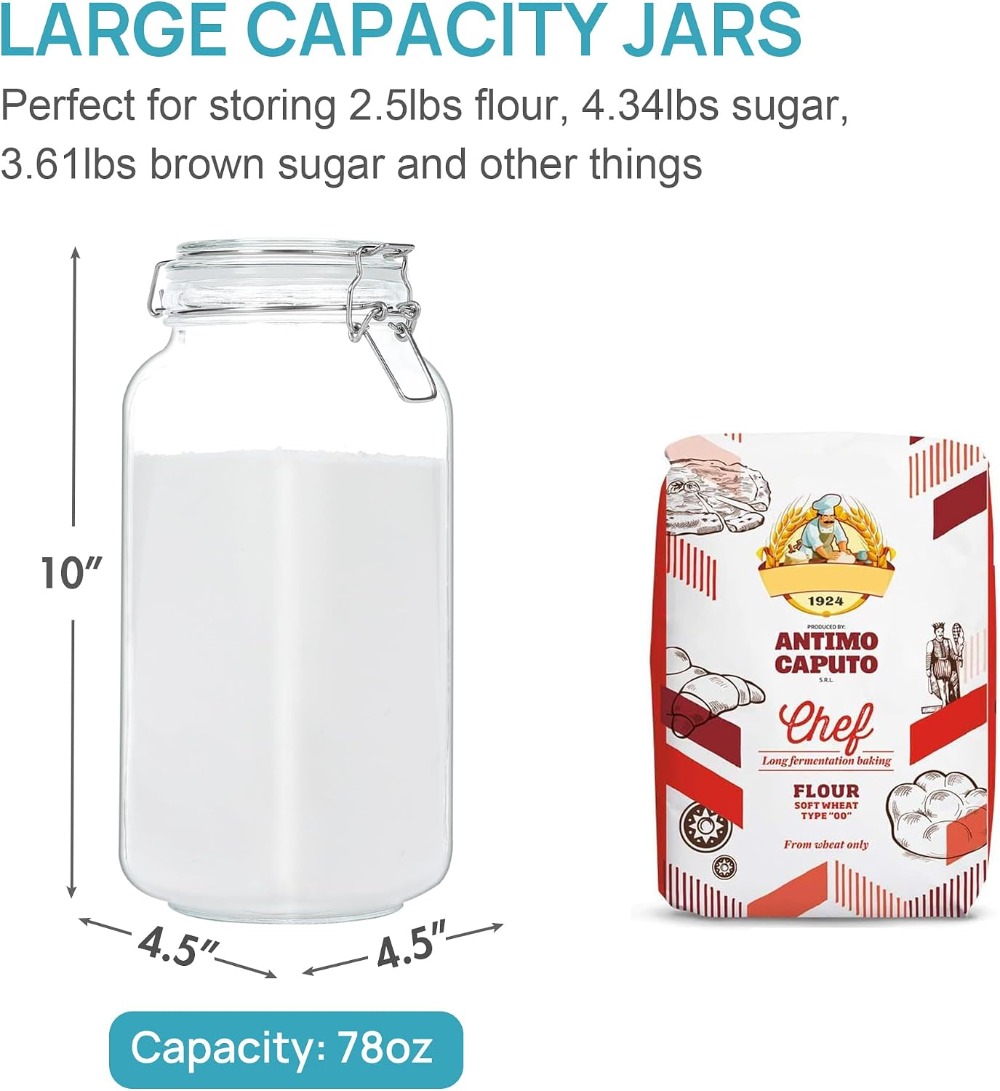 78oz Glass Food Storage Jars w - Food Storage With Glass Lids บทวิจารณ์และราคา