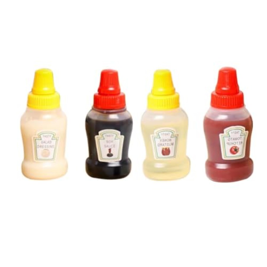 4 Pcs Mini Ketchup Bottles for - Condiment Squeeze Bottle บทวิจารณ์และราคา