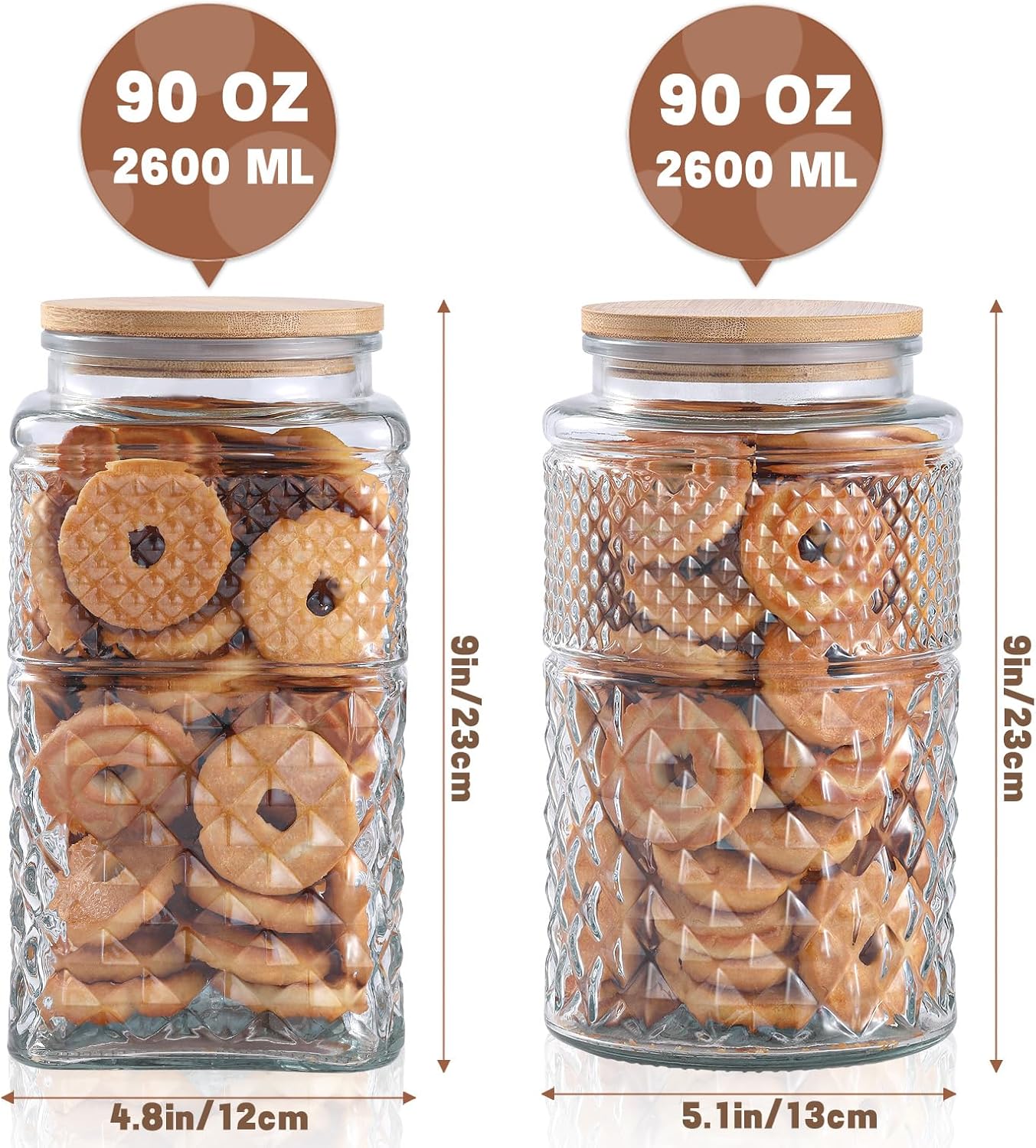 0.7Gallon/2600ml Glass Cookie  - Food Storage Containers บทวิจารณ์และราคา