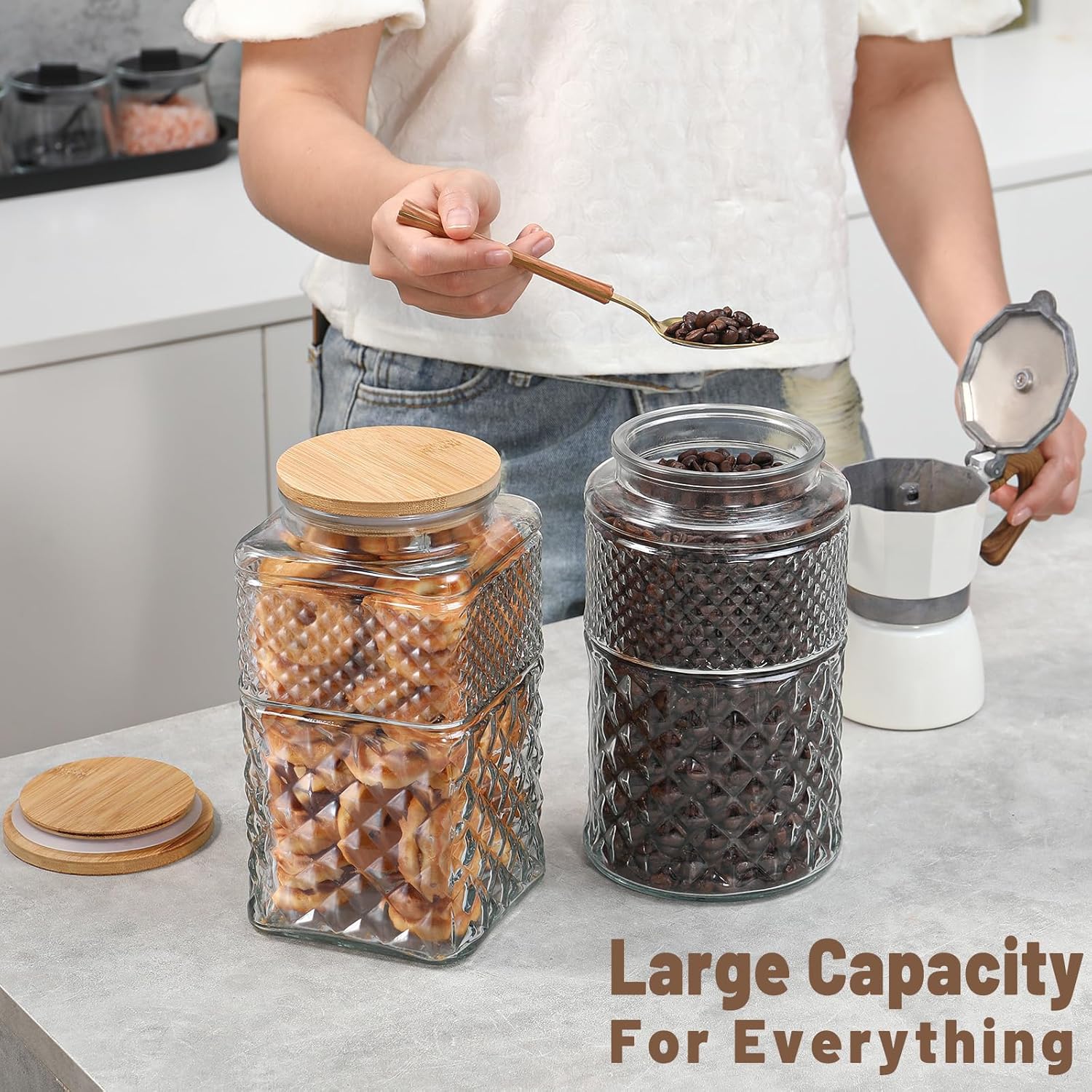 0.7Gallon/2600ml Glass Cookie  - Food Storage Containers บทวิจารณ์และราคา