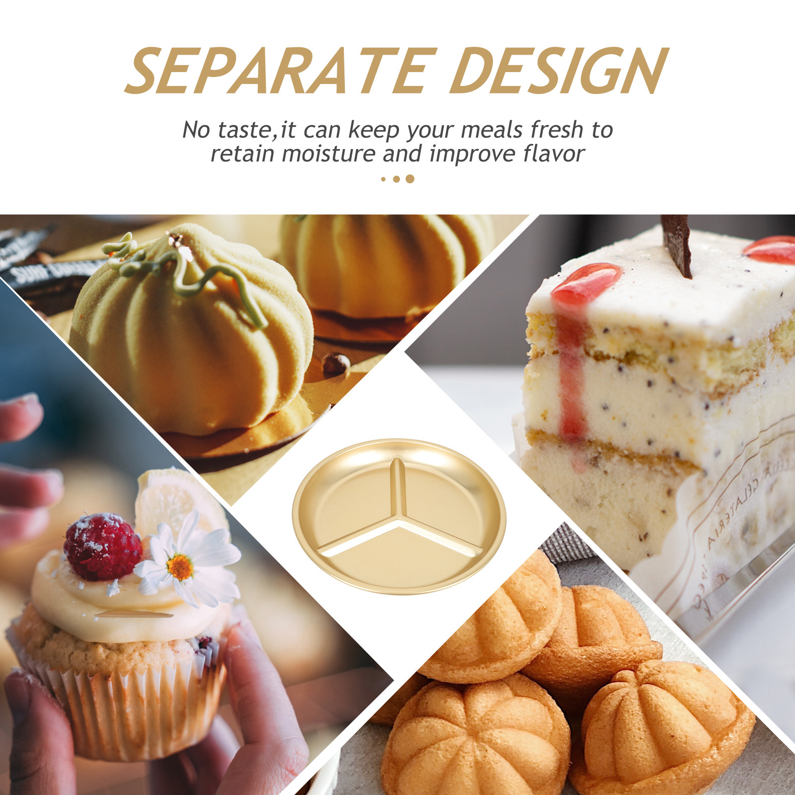 Yellow Aluminum Divided Plate  - Food Storage Aluminum บทวิจารณ์และราคา