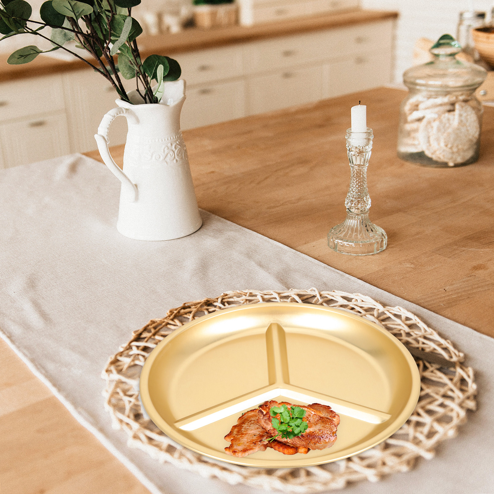 Yellow Aluminum Divided Plate  - Food Storage Aluminum บทวิจารณ์และราคา