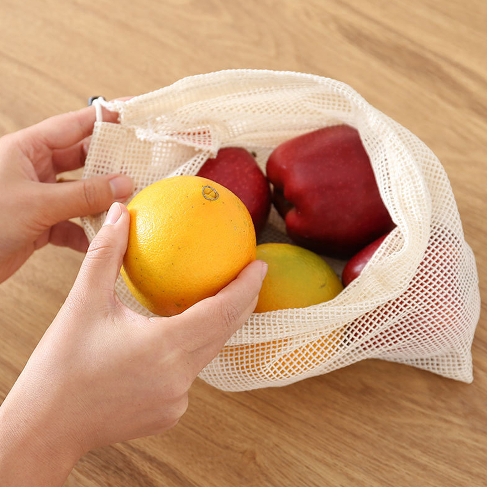 3Pcs Reusable Cotton Mesh Prod - Produce Bag Reusable Mesh บทวิจารณ์และราคา