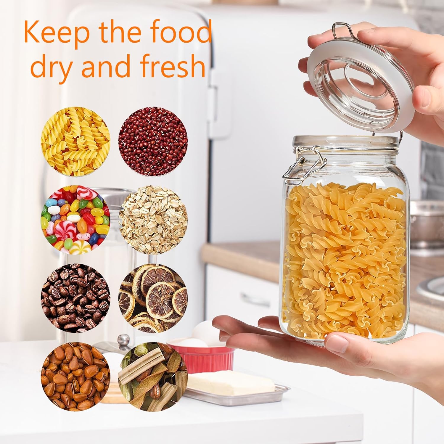 Clear Food Storage Jars 50oz S - Food Storage With Glass Lids บทวิจารณ์และราคา