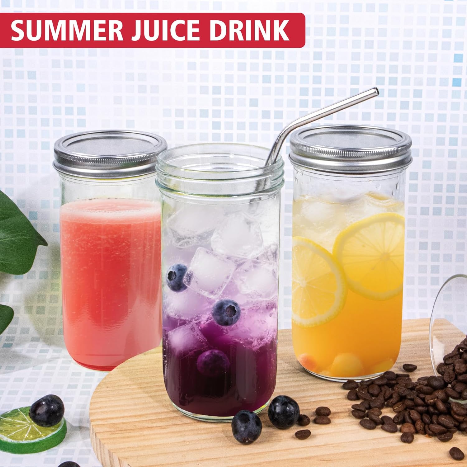 Jars Wide Mouth 6 Pack, 24oz G - Food Storage With Glass Lids บทวิจารณ์และราคา
