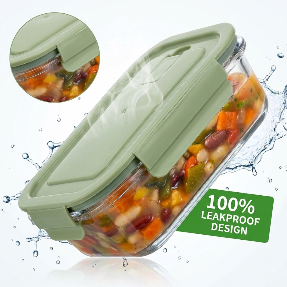 Borosilicate glass lunch box w - Glass Meal Prep Container บทวิจารณ์และราคา