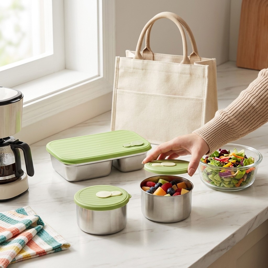 Microwave Safe 304 Stainless S - Food Storage Jar Set บทวิจารณ์และราคา