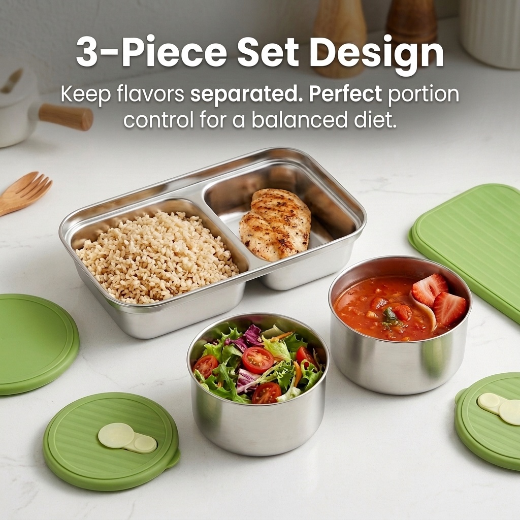 Microwave Safe 304 Stainless S - Food Storage Jar Set บทวิจารณ์และราคา
