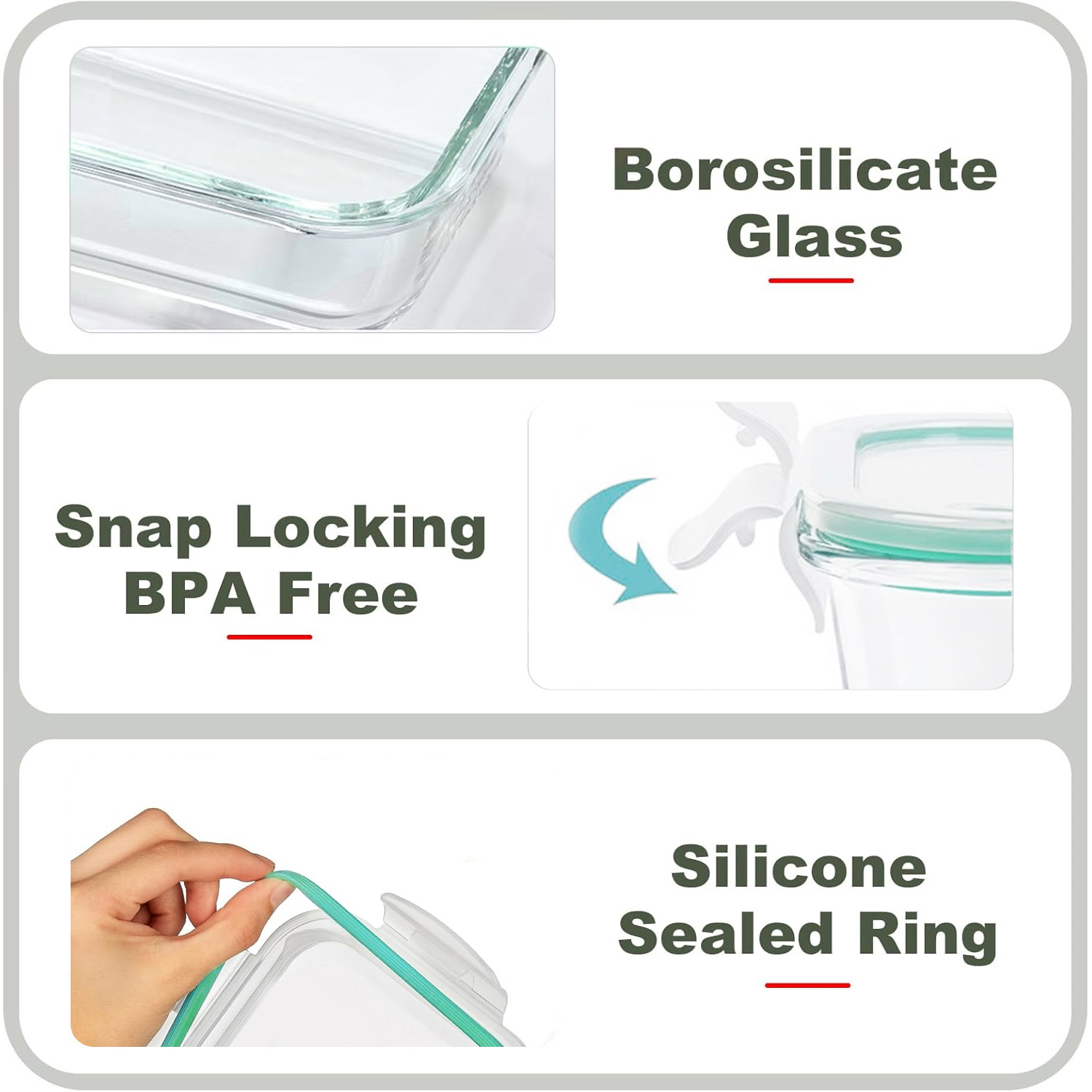 8-Pack Airtight Glass Food Sto - Glass Meal Prep Container บทวิจารณ์และราคา