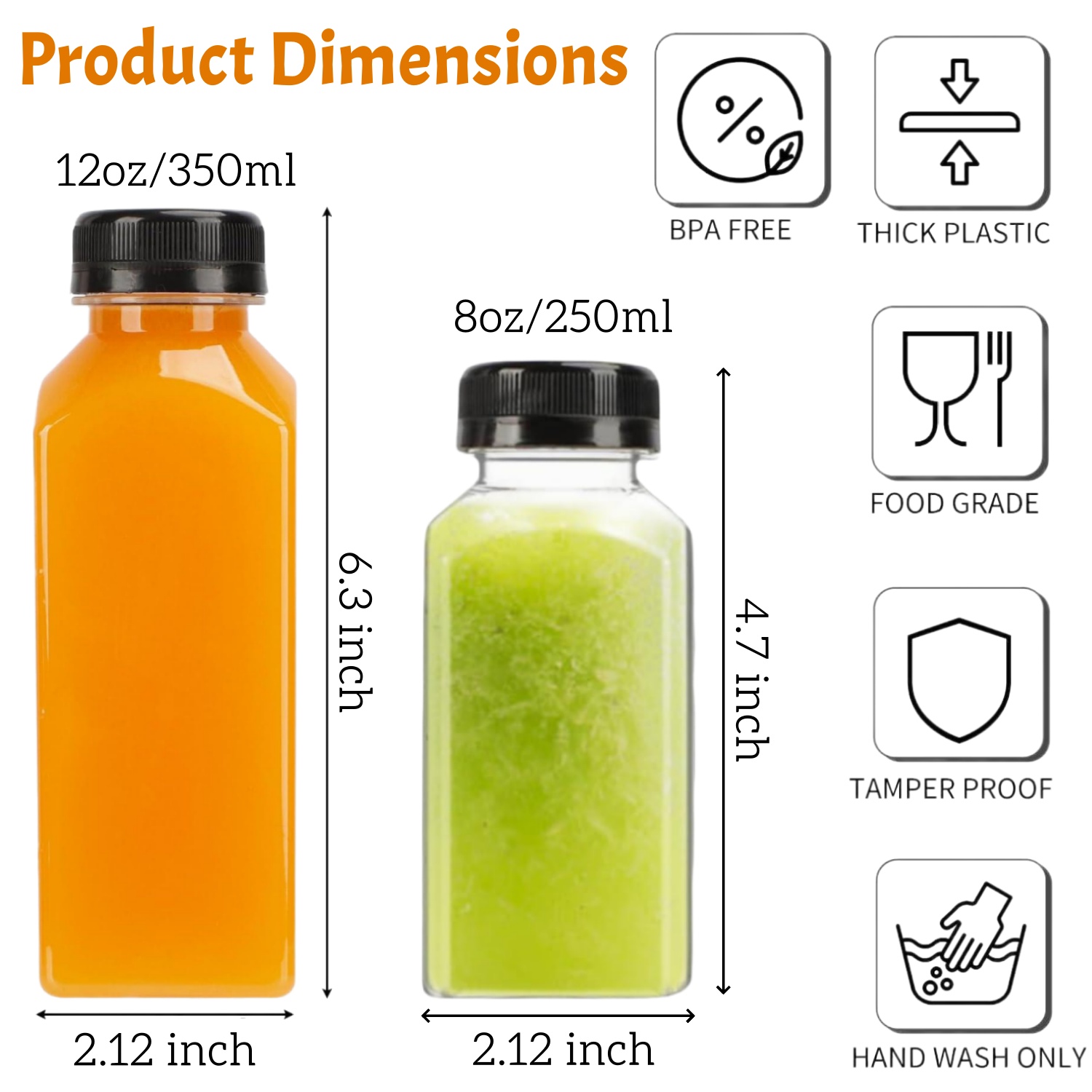 20-80pcs Plastic Juice Bottles - Food Storage Jar Labels บทวิจารณ์และราคา
