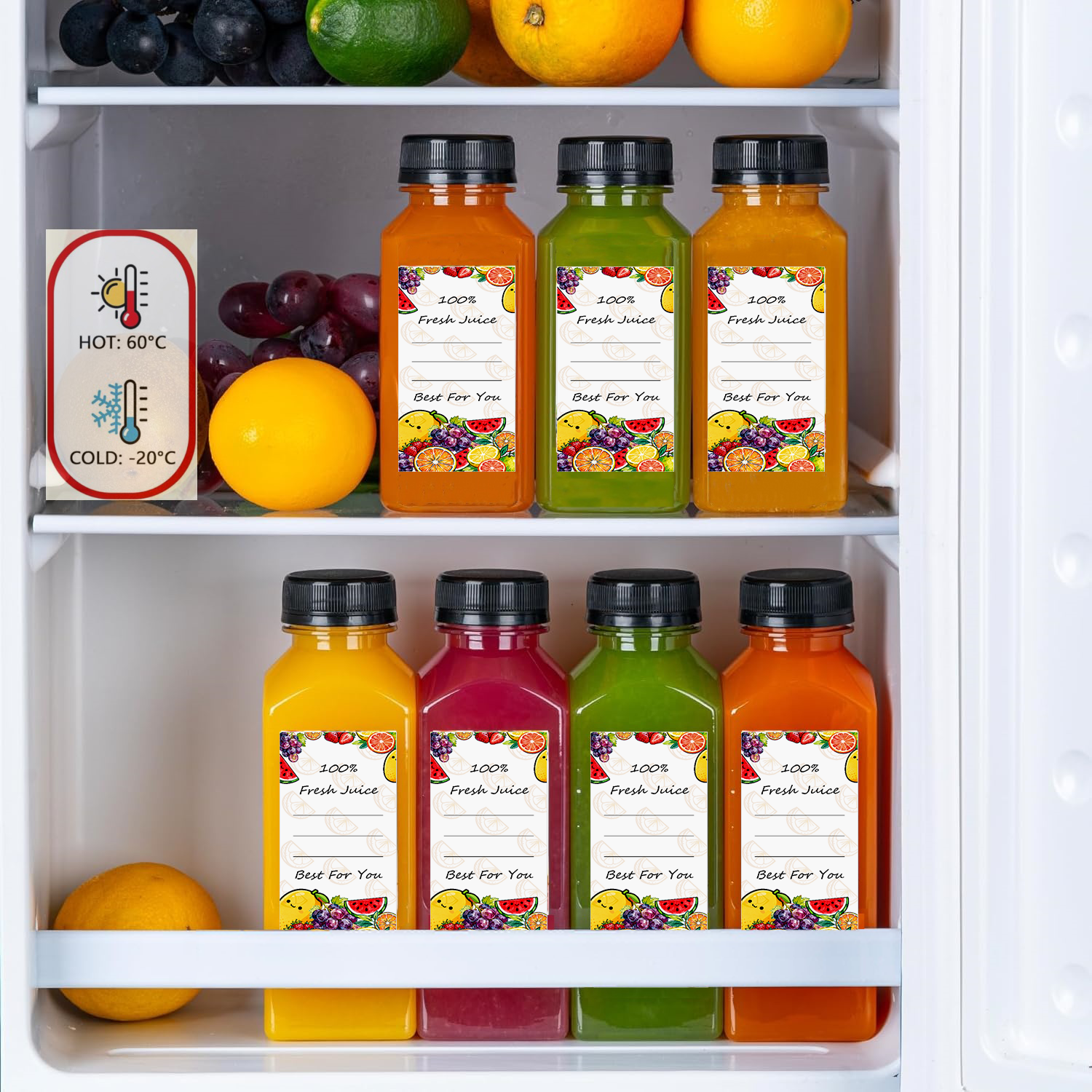 20-80pcs Plastic Juice Bottles - Food Storage Jar Labels บทวิจารณ์และราคา