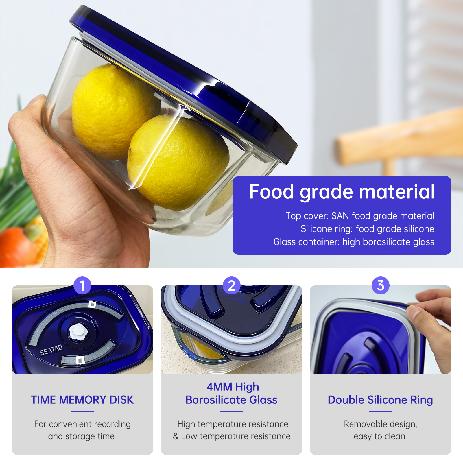 SEATAO Glass Food Storage Cont - Glass Meal Prep Container บทวิจารณ์และราคา