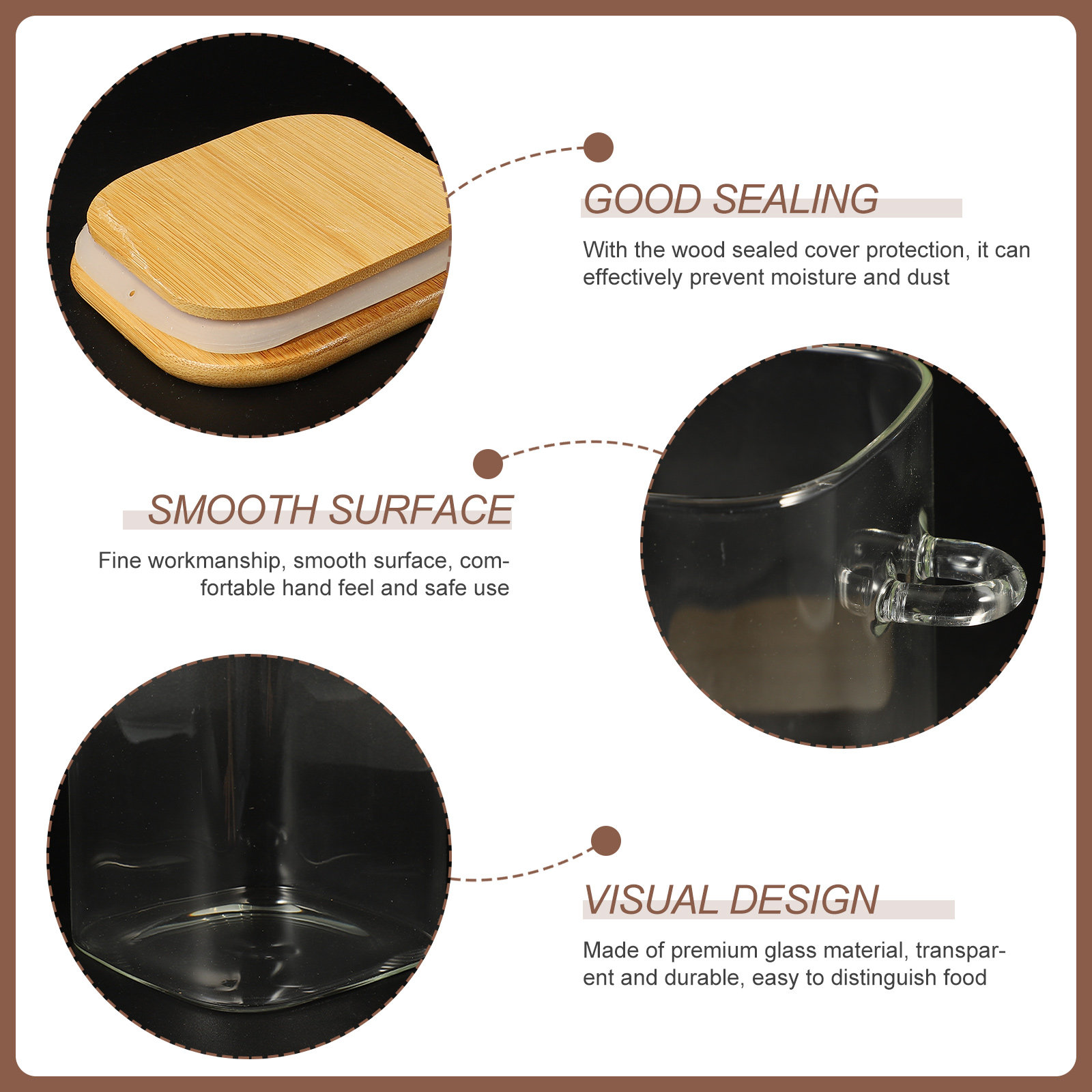 1Set Square Airtight Glass Foo - Food Storage With Glass Lids บทวิจารณ์และราคา